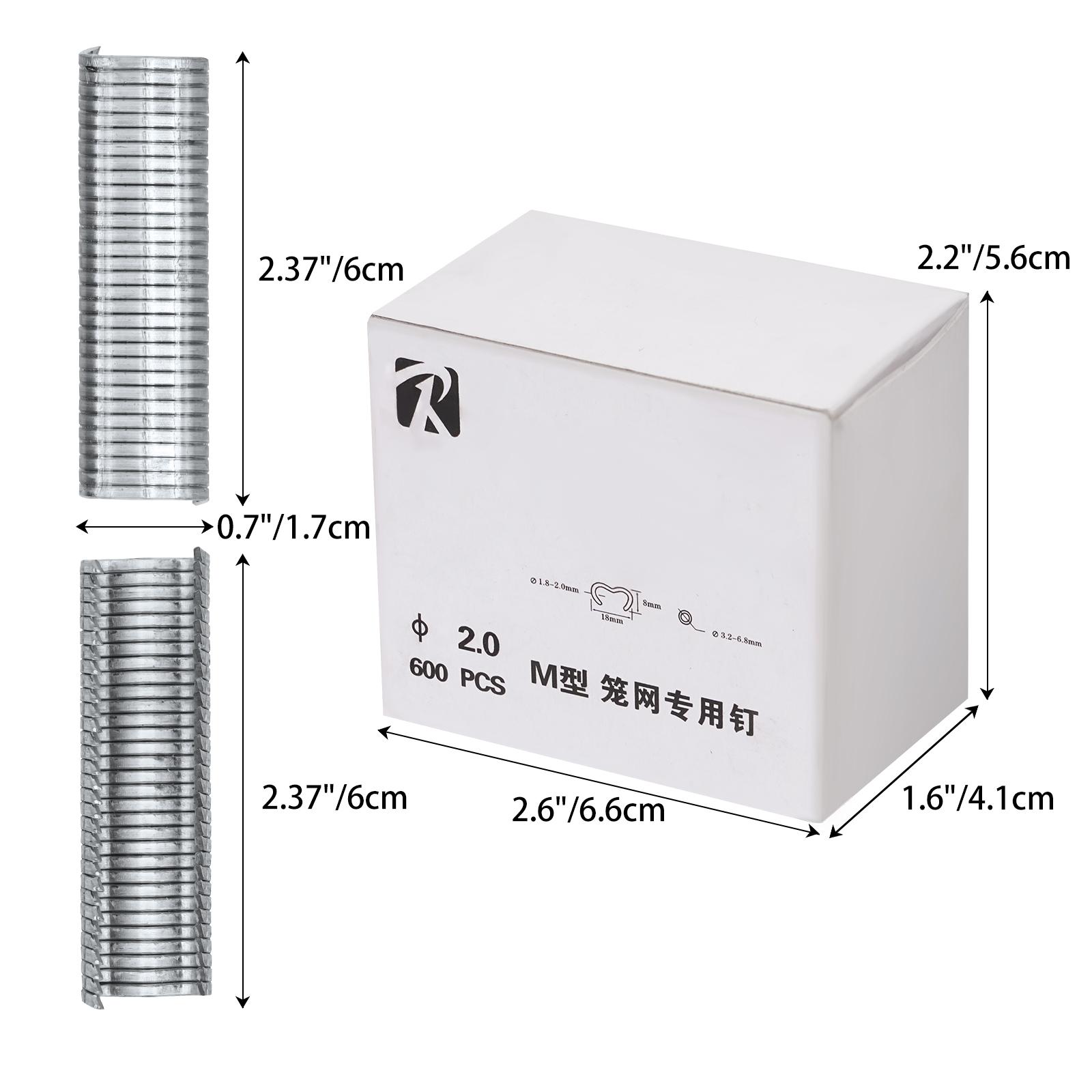 

600pcs/box M nail Cages installed Chicken Duck Bird Dog cage clamp 2.0 Quail Tied dove cage clamp Rabbit staples 600/1200/1800Pc 1 Box белый