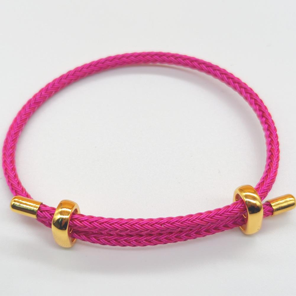 5 ks Módní dvojitý pletený náramek pro muže a ženy, nerezová ocel, nastavitelný, pár, milánský provázkový náramek, DIY šperkový doplněk