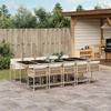 Vidaxl 11-Cz. Garden Furniture Set With Cushions, Beige, Poly Rattan
