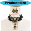 Gotisches Vampir Schmuckset Spitze Choker Halskette Zahnrad Uhr Ohrringe Halloween Piraten Kostüm Zubehör Set für Damen