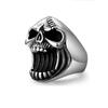 FDLK Vintage Punk Totenkopf Ring Männer Hip Hop Verlobungsring Männlich Mode Rot Zirkon Ringe Für Frauen Schmuck Silber Farbe ringe