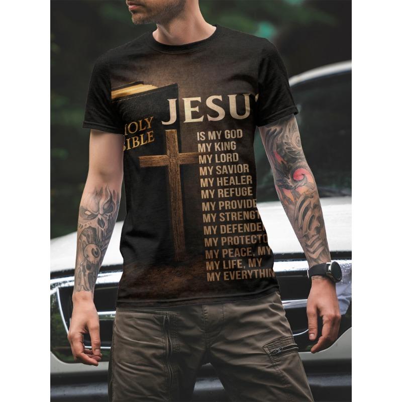 

Viral Jesus & Lion Of Judah Men s T-Shirt Archangel Michael Graphic, Faith-Based Tee Perfect for Gifting or Keeping for Yourself XL