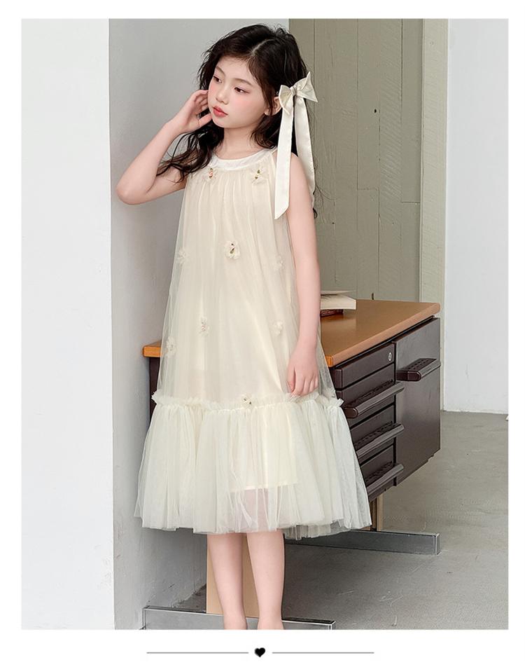 Girls' Summer Dress with a Western Style 2026 New Style, Mid University Children's Sweet Beauty, Fake Style, Girls' Hanging Neck Princess Dress