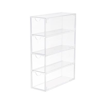 Estuche Organizador de Gafas de 4 Ranuras Estuche de Exhibición Cosmética Caja de Almacenamiento con Cajón de Plástico para Gafas de Sol Gafas Lentes de Contacto