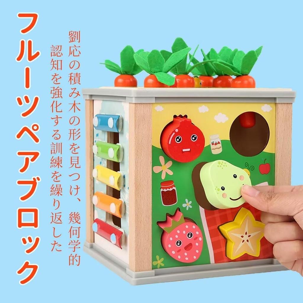 Toy, Birthday Present, Activity Cube, Wooden Toy, Looping, Shape Sorting, Boys, Girls, Wooden Toy, 7-in-1