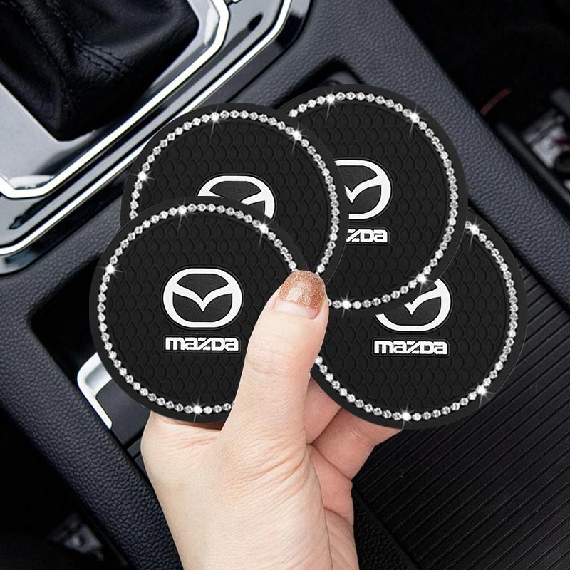 2Pcs Car Diamond Rhinestone Rubber Mat For Mazda Cx5 Cx7 Cx8 Cx9 Cx4 2 6 Demio 3 2020 Cx3 Gh Axela Atezma6 Auto Accessories h1