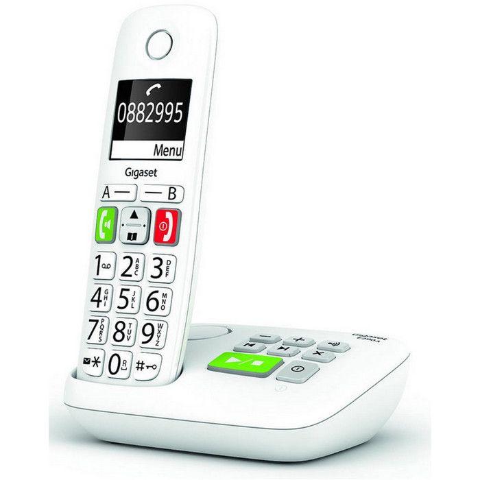 Téléphone Fixe GIGASET E290 A Blanc - Répondeur Numérique Intégré Et Touches Larges Pour Un Confort Maximum