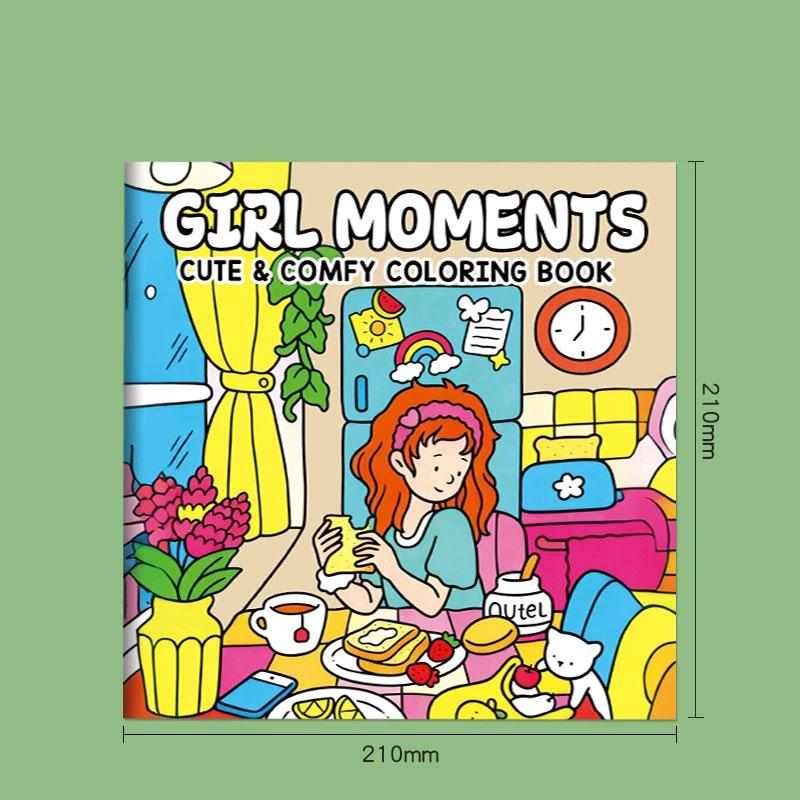 24 Pages Coloring Book Creative DIY Entertainment Illustrations Hand Drawn Cartoon Animal Princess Art children's Drawing Book