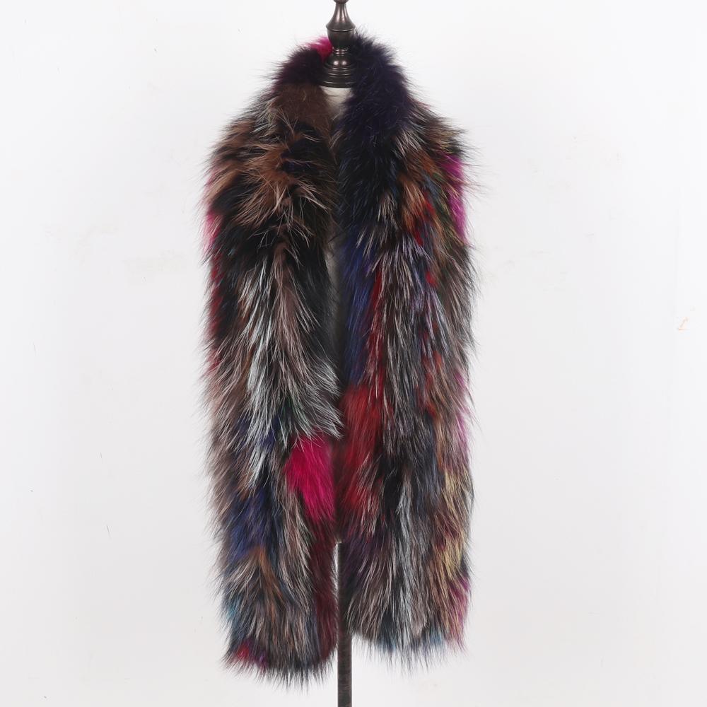 Hot Sell Ladies Long Style Genuien Fox Fur Scarf Women Knitted Fluffy Real Fox Fur Scarves Winter Keep Warm Fur Real Wraps
