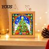 Blumenmuster Puzzle-Lampe DIY Acryl LED Nachtlicht, Handmontierte Weihnachtsbaum Puzzle-Lampe, Helle Kreative Dekorative Schreibtischlampe für Schlafzimmer