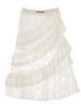 Women's Lace Skirt White Y2k Vintage Elegant Mid-length Skirt Ruffled Elastic Waist Korean Fashion Clothing
