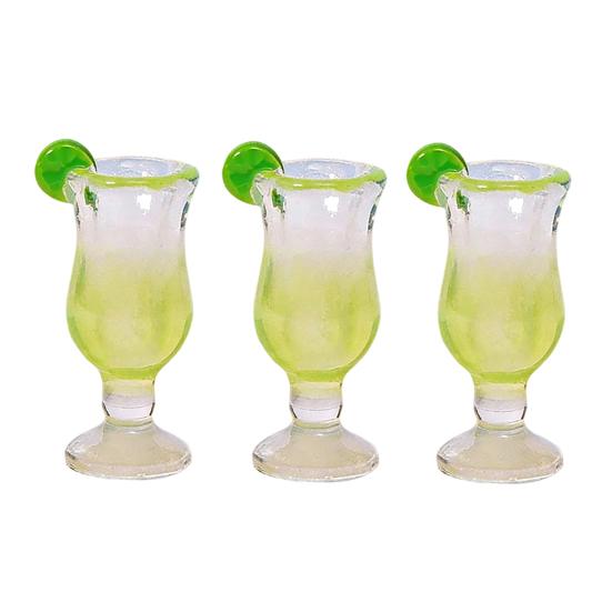 

3 Pcs Miniature Dollhouse Juice Cups Colorful Resin Cocktail Cups Tiny Simulated Drink Models for DIY Craft Dollhouse Kitchen Accessory