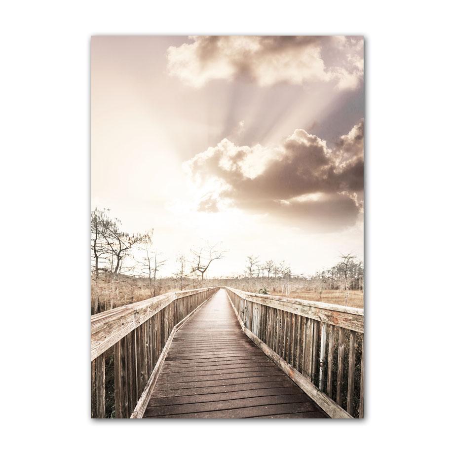 Log Cabin Lake Bridge Flower Bird Coast Wall Art Canvas Painting Modern Living Room Decor Posters And Prints Home Wall Pictures