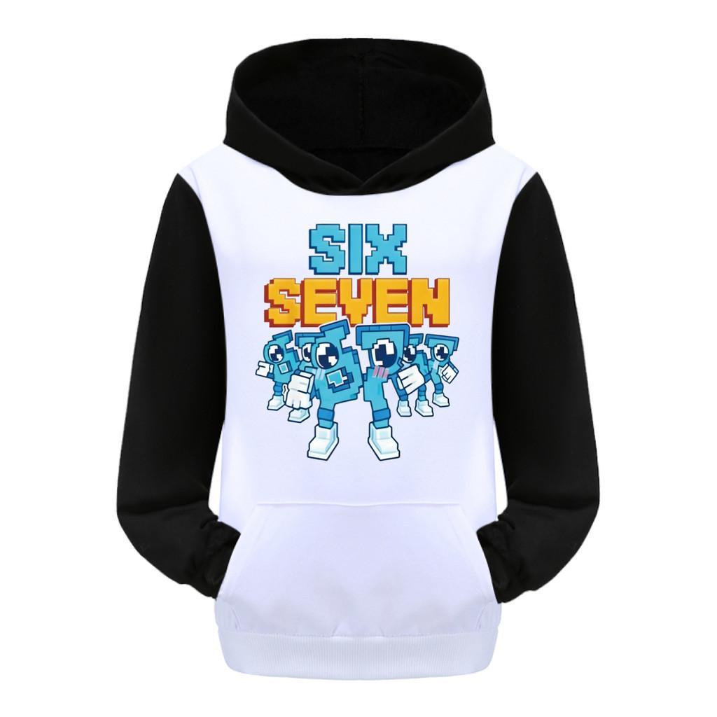 5195 Dětské chlapecké dívčí mikiny s dlouhým rukávem a potiskem Steal a Brainrot 67 Six Seven