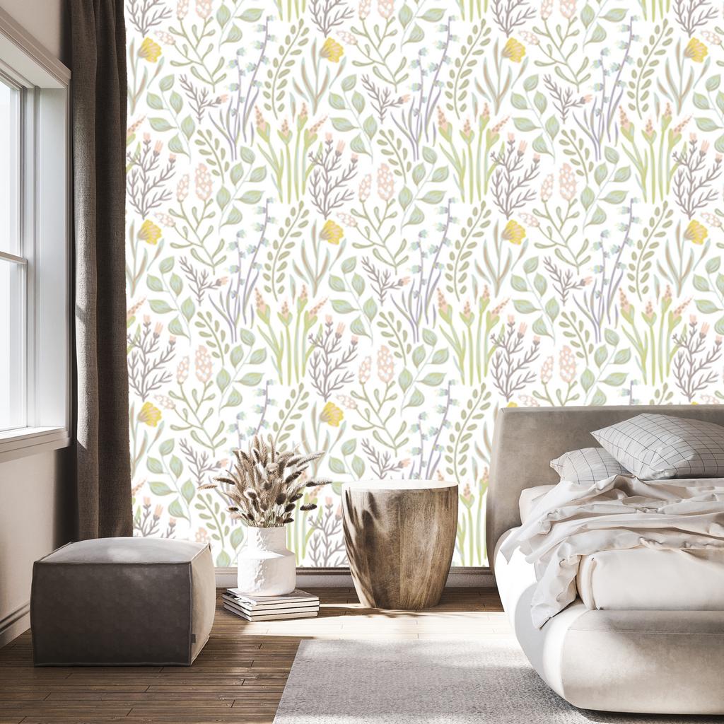 Meadow Plants Wallpaper for Living Room and Bedroom 50x1000