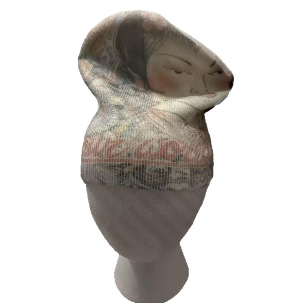 Elastic Printed Beanie Hat Breathable Graphic Knit Beanie Brimless Skull Cap  Men Women Unisex
