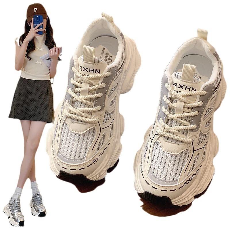 Zhao Ruth's Father Shoes Women's New Spring and Autumn Models Breathable Mesh Student Fried Street Casual Sports Shoes