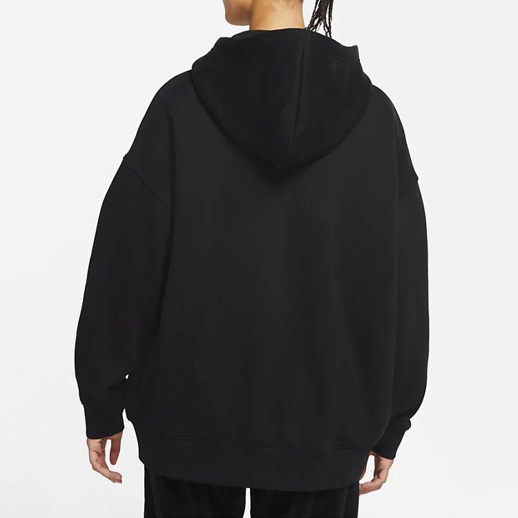 Nike Sportswear Zippers Open Collar Brushed Fleece Lined Hoodie Jacket Women's Black DD5635-010