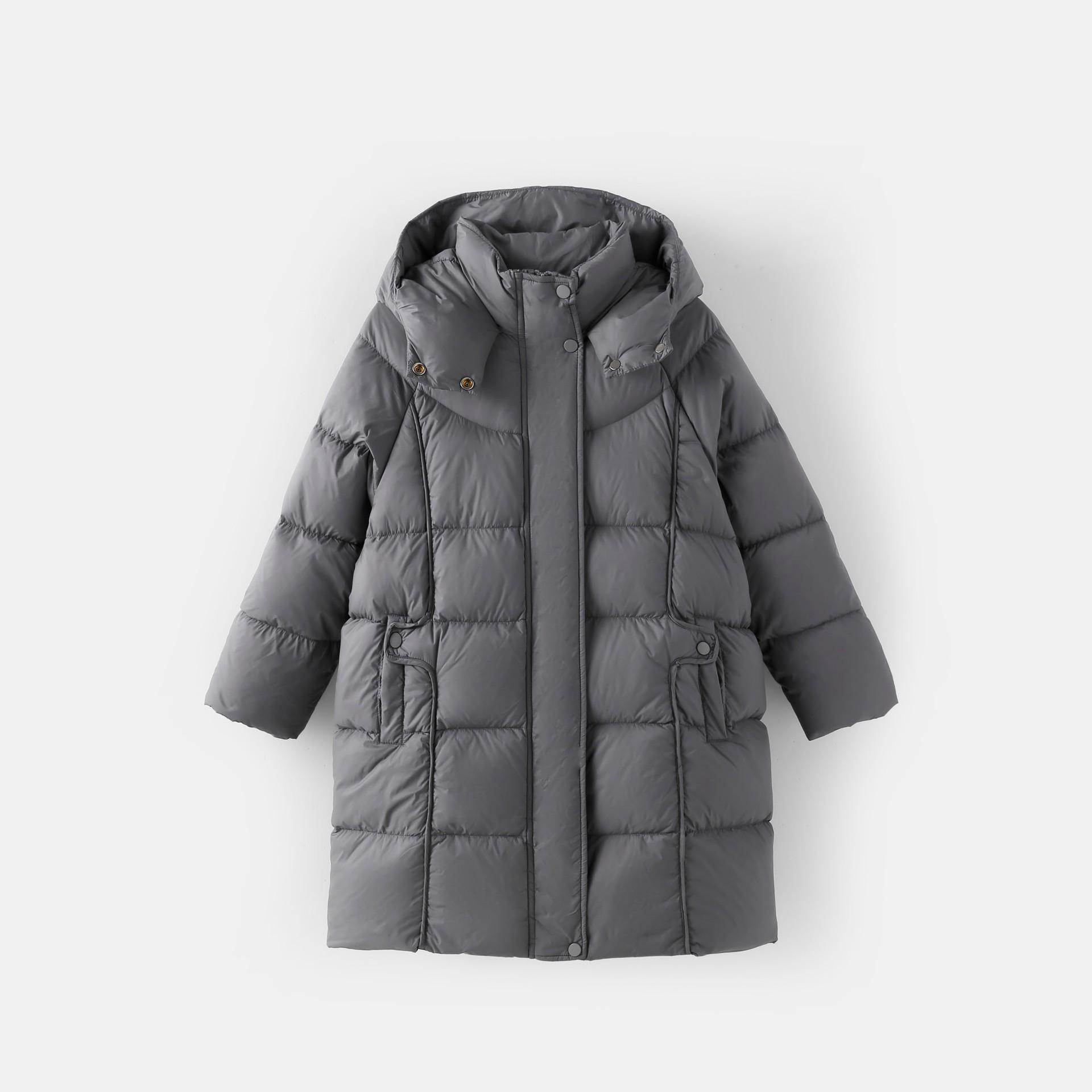 

2025 Girls Long Waterproof White Duck Down Jacket - High Loft, Light & Thick, Winter Warm for Medium & Large Children 170 cm