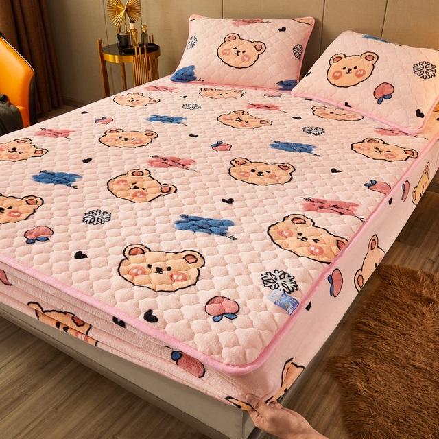 Lenzuolo con angoli in velluto 90x200 Lenzuolo addensato per la casa Coprimaterasso caldo Queen Size fundas de colchón