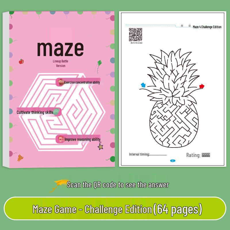 Focus Maze Puzzle Book for Elementary Students: Enhance Thinking and Attention Skills