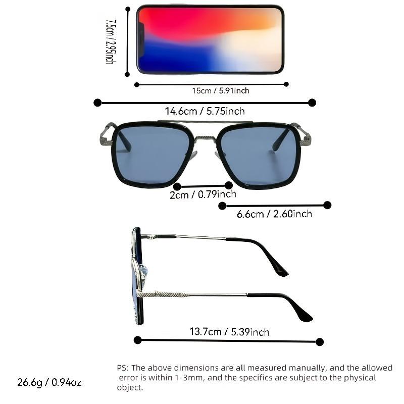 2/1 Pair of Men's Classic Style Metal Frame Glasses Double Bridge Design - Suitable for Daily Commuting