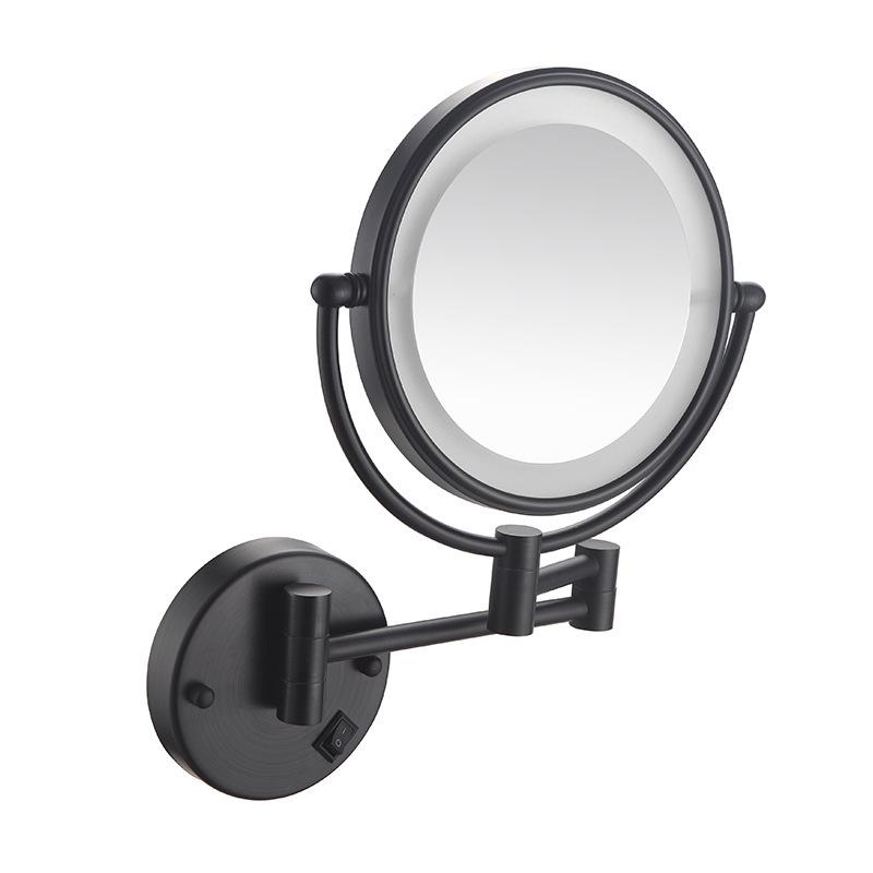LED Bathroom Vanity Mirror with Folding Makeup Light - Wall-Mounted for Home & Hotel Use