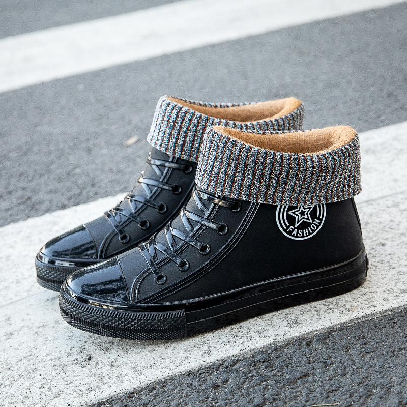 

Winter short waterproof shoes rain shoes women s fashion wear non-slip work rain boots student water boots rubber shoes 41