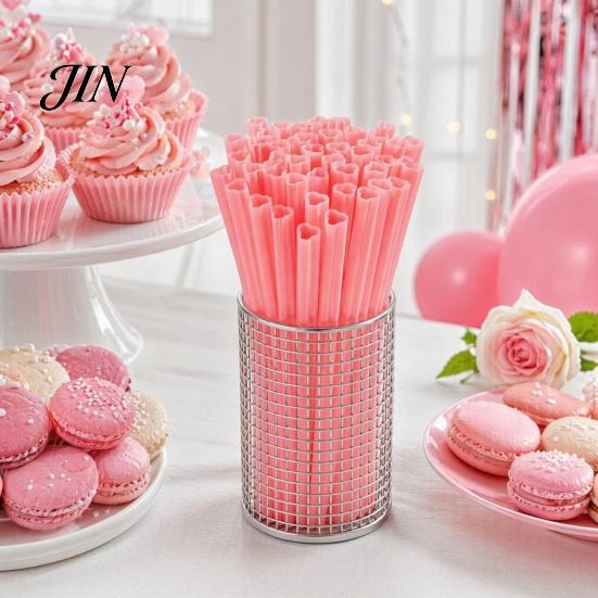 Drinking Water Straw Heart Shaped Straws, Food Safe PP Disposable Rounded Grade Lip Design Comfortable Sip Straws for Cocktail, Birthday Party