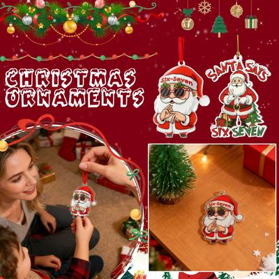 Enfeites de Natal Acrílicos 2D, Adequados Para Chaveiros, Acessórios Para Espelho Retrovisor de Carro, Mochilas
