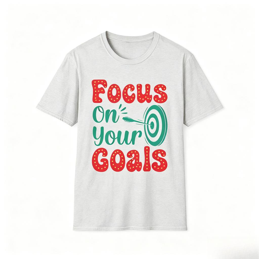 Focus On Your Goals Tee Motivational Graphic Tshirt Handlettered Target Design Fashion Trend Highquality Casual Top