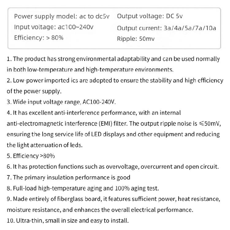 AC220V To DC5V 3A Output Power Board Stable Output Plastic Metal Housing For Consumer Electronics Power Solution