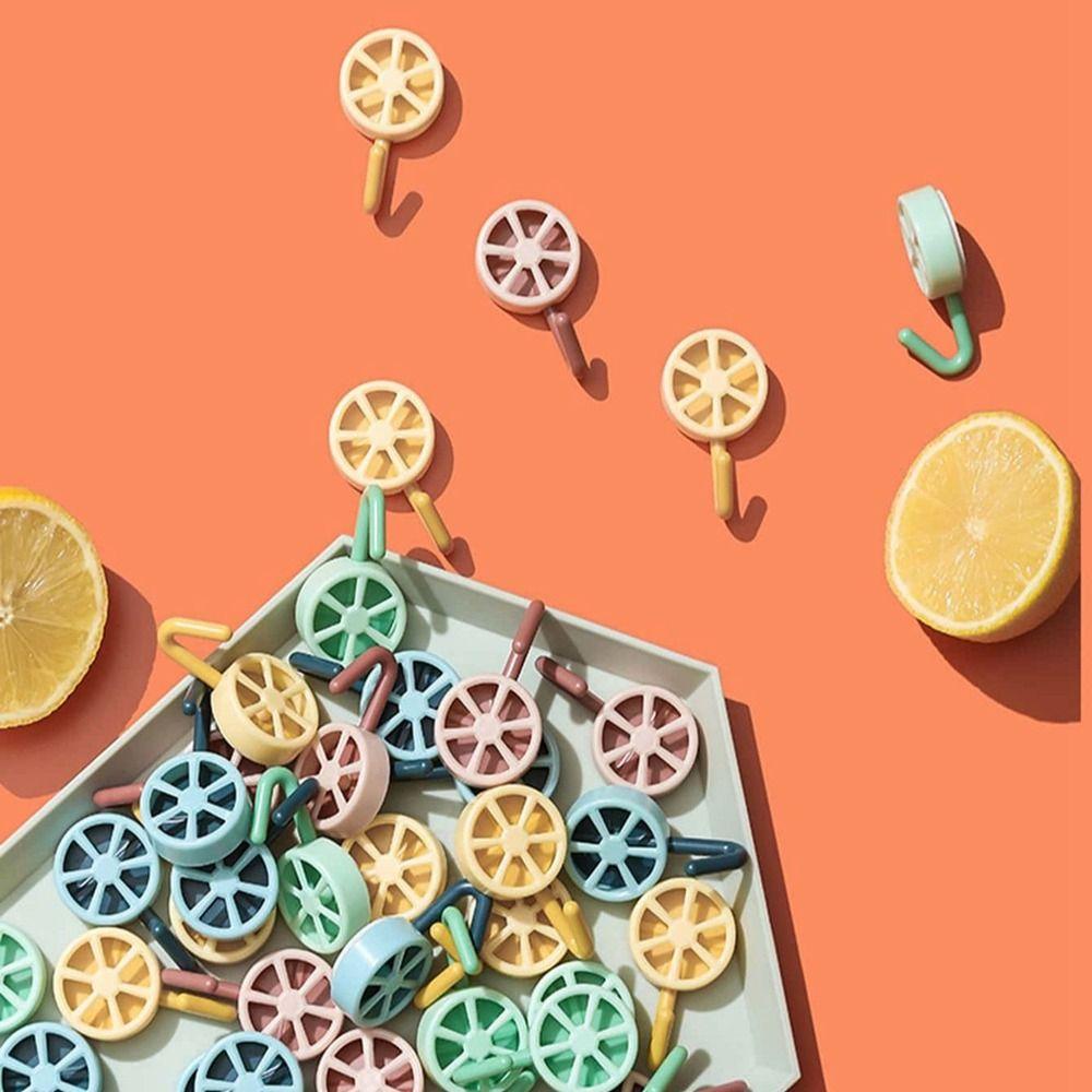 

10Pcs Self Adhesive Lemon Hook Plastic Key Hanger Creative Clothes Hanger Behind Door