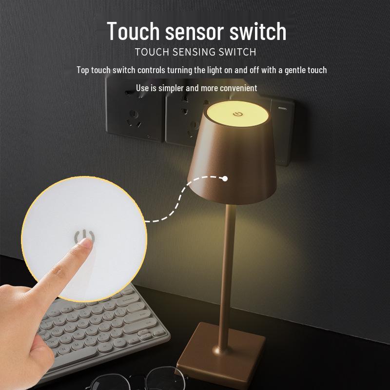 Rechargeable Touch Dimming Table Lamp - Decorative for Dining, Cafe & Bedside Night Light.