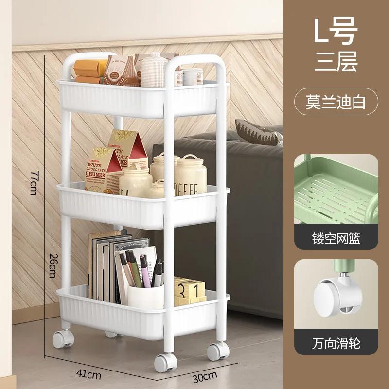 2-stöckiger rollender Küchenwagen Anti-Rutsch Servierwagen Wasserdicht Multifunktionaler Aufbewahrungs-Organizer Regalwagen Küche Badezimmer