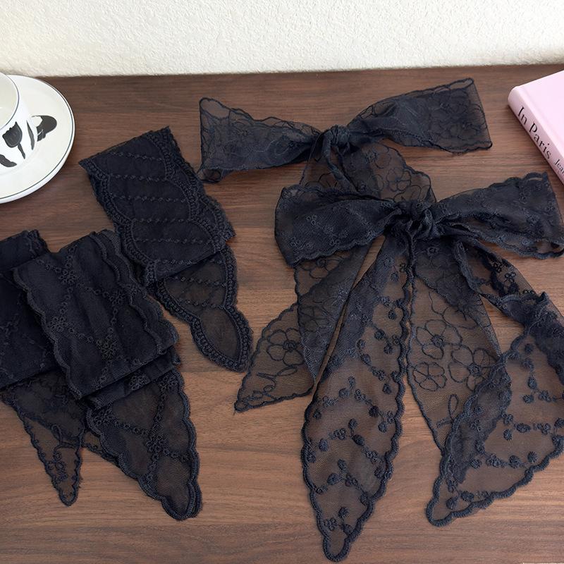 Sweet Versatile Narrow Long Scarf Solid Color Headbands For Women Girls  Floral Lace Scarf Long Ribbon Scarf Gifts