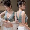 French Style Front Button Bra Women's Beautiful Back Bra Women's Gathering Anti Sagging Bra Adjustable Drawstring Bra Lace Vest Bra