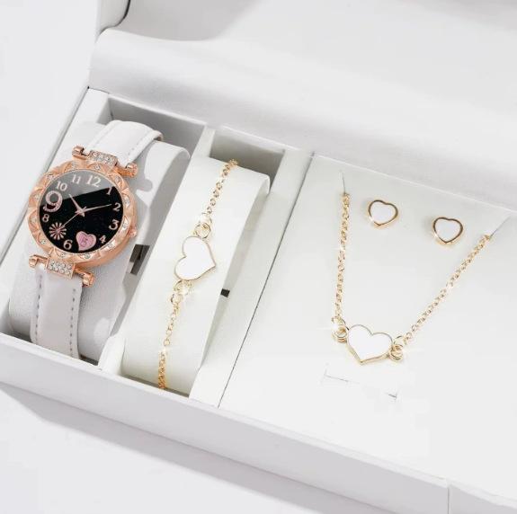 New Popular Women'S Bracelet Watch Fashionable And Simple Butterfly Five-Piece Watch Set Watch