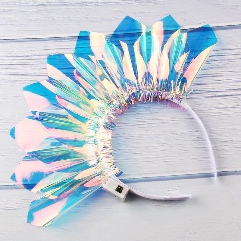 

Light Up Headbands Glowing Crown Singers LED Laser Hairband Flashing Headdress Luminous Crown Nightclub Christmas Party Headwear
