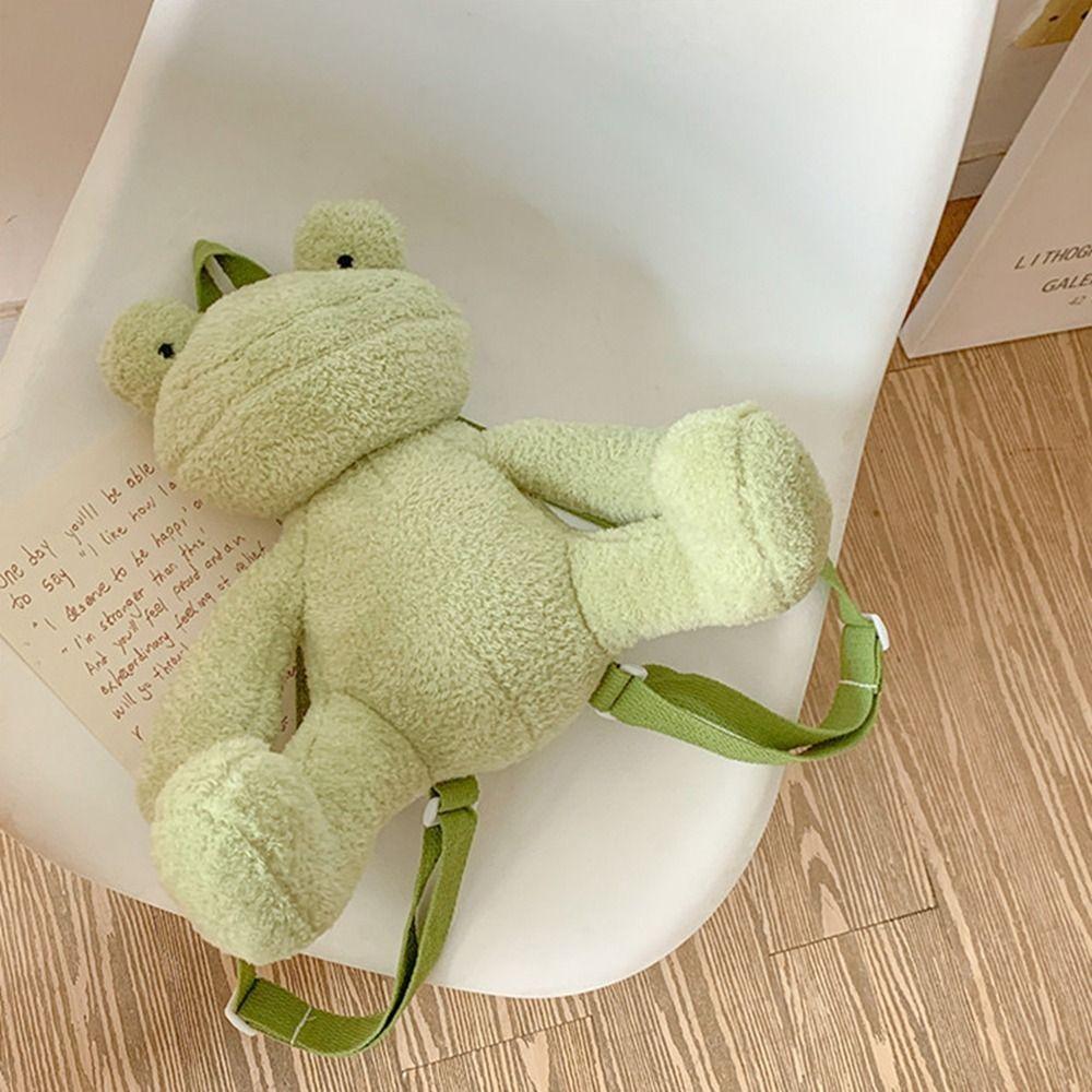 Tier Plüsch Frosch Rucksack Geburtstagsgeschenk Cartoon Plüsch Spielzeug Puppe Tasche Handtasche Messenger Bag Schultertasche Jungen