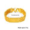 Dominant Men's Gold-Tone Bracelet Watch with Fu Character Design and Wide Vietnamese Sand Gold Chain