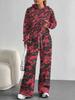 European And American Autumn And Winter Casual Long-Sleeved Suit Women'S Hooded Sweater Trousers Two-Piece Set Retro Elements