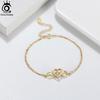 ORSA JEWELS Trendy 925 Sterling Silver Double Layers Heart Bracelet for Women Girl Mom Best Birthday Chain Bracelets Gift SB135