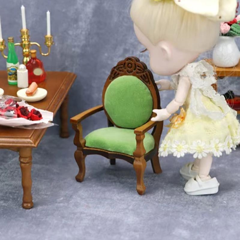 Vintage Stile Sessel Modell Figur Szene Display für 1/12 Maßstab Puppenhäuser Dekoration und Handwerksbegeisterte
