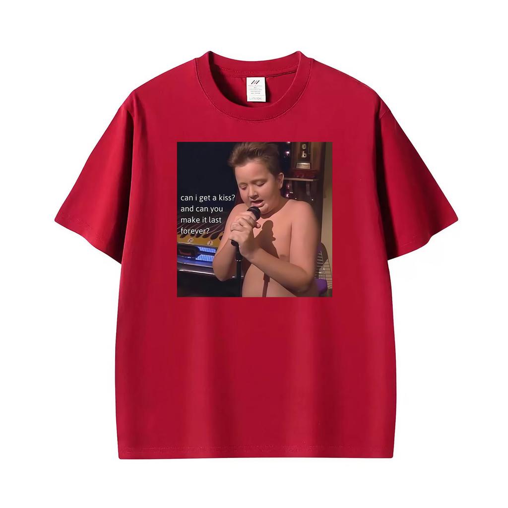 Gibby Singing Funny Can I Get A Kiss T Shirt Unisexs Clothes High Street Vintage Tshirts Summer Short Sleeve Oversized Tshirt