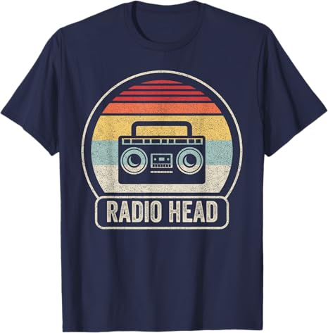 Retro Vintage Radio Head Unisex Adults Black Short Sleeve Classic Fit TShirt Music Streetwear Clothes Novelty Gift Y2k Graphic