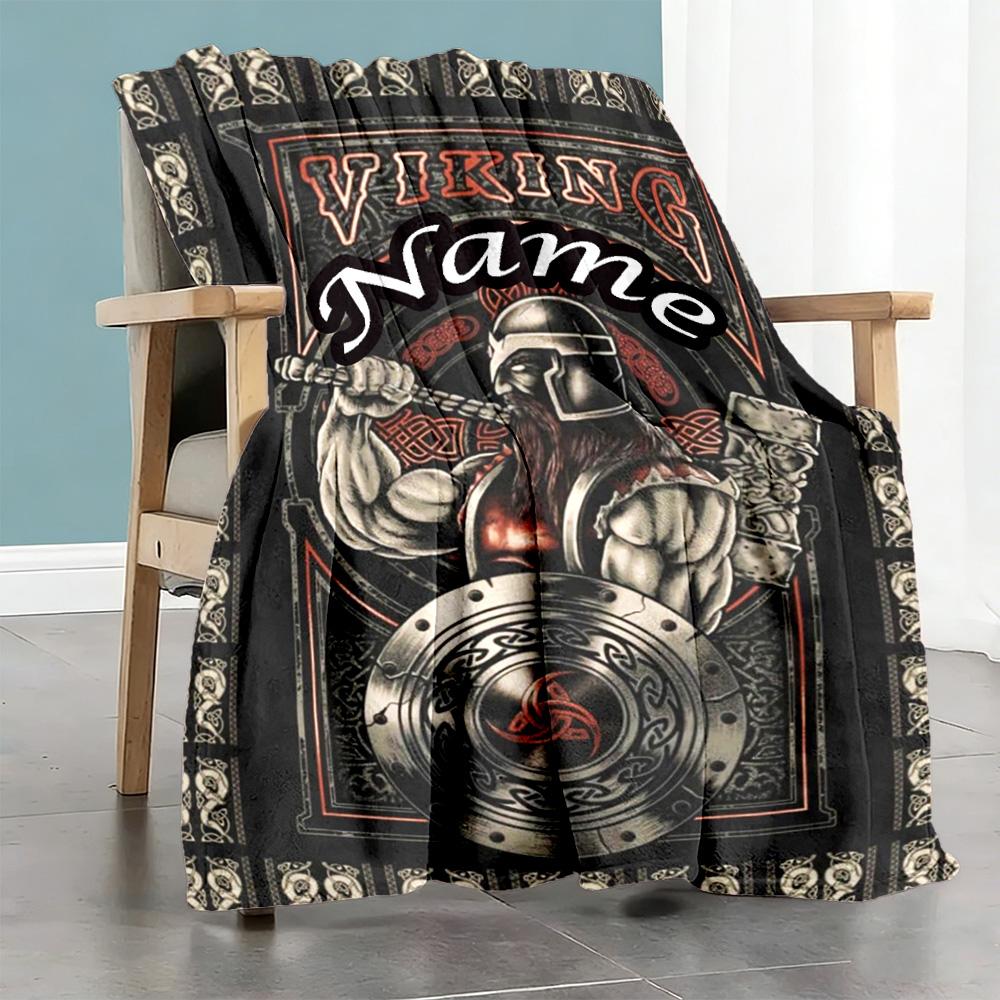 Viking99 Personalized Name Blanket Multi-purpose Personalized Blanket Durable Comfort Throw For Bedding Living Room Office Chair Couch