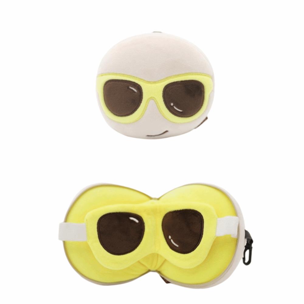 

Creative 2 in 1 Neck Pillow Portable Cartoon Travel Eye Cover Velvet Multifunctional Sleeping Mask Office