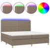 Maison Exclusive - Lattenrost und Matratze und LED Taupe 200x200cm Stoff