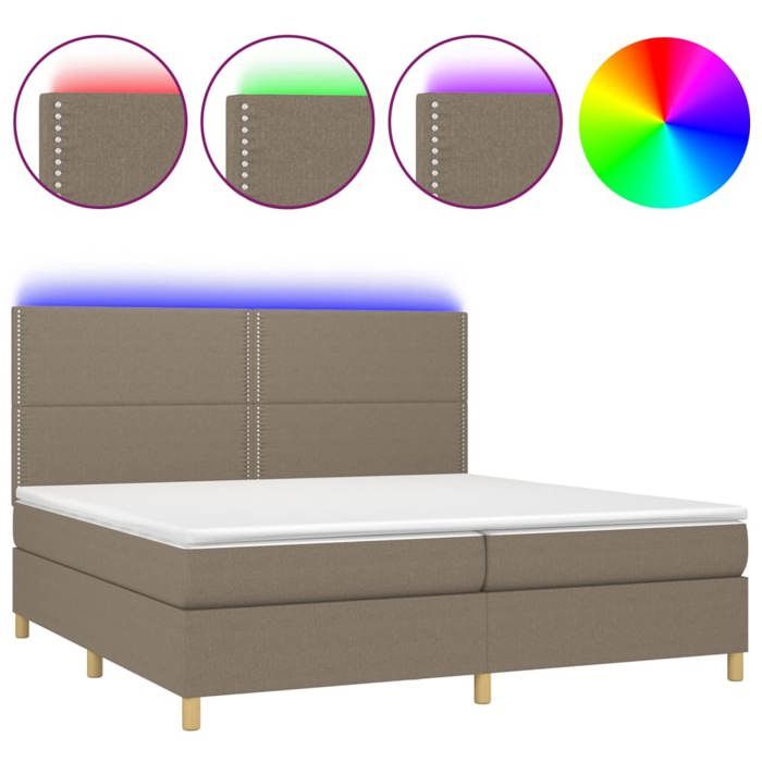 Maison Exclusive - Lattenrost und Matratze und LED Taupe 200x200cm Stoff